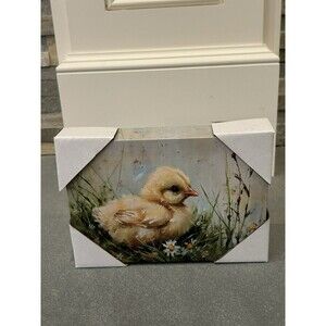 Hobby Lobby Easter Chick Wood Decor Wall Canvas 7x5"